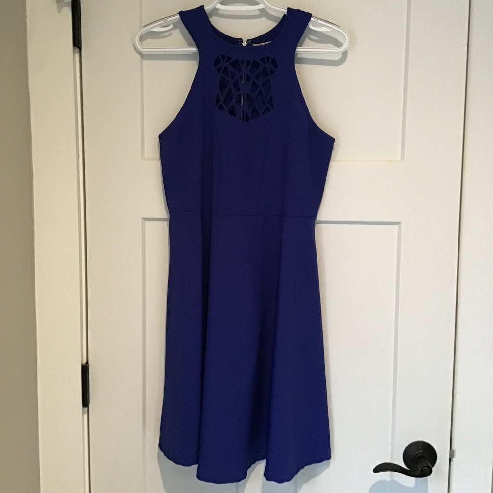 Cobalt Blue sleeveless cocktail dress - L